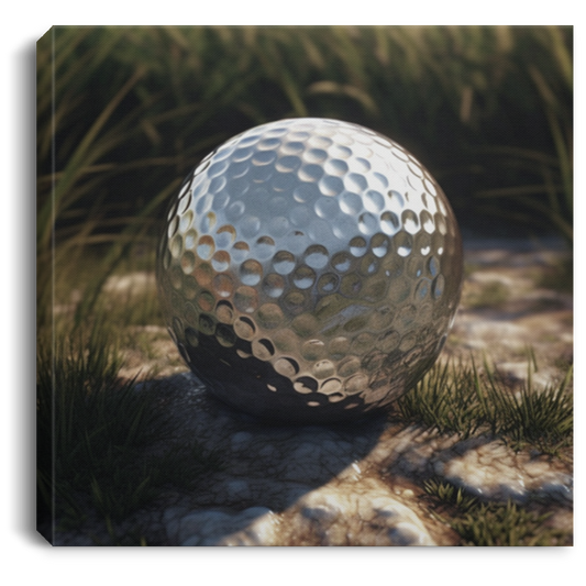 Golf Ball #1. Custom Artwork by Art "Artichoke" Alvarez. Square Canvass