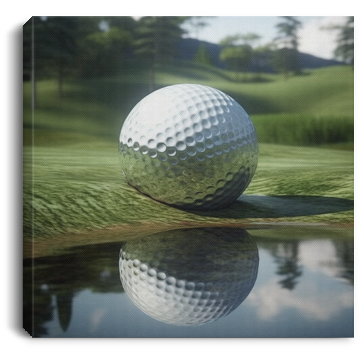 Golf Ball #2. Custom Artwork by Art "Artichoke" Alvarez. Square Canvass