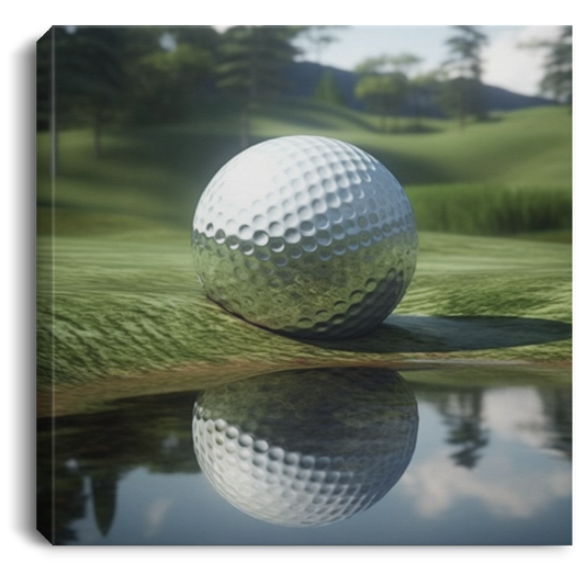 Golf Ball #2. Custom Artwork by Art "Artichoke" Alvarez. Square Canvass