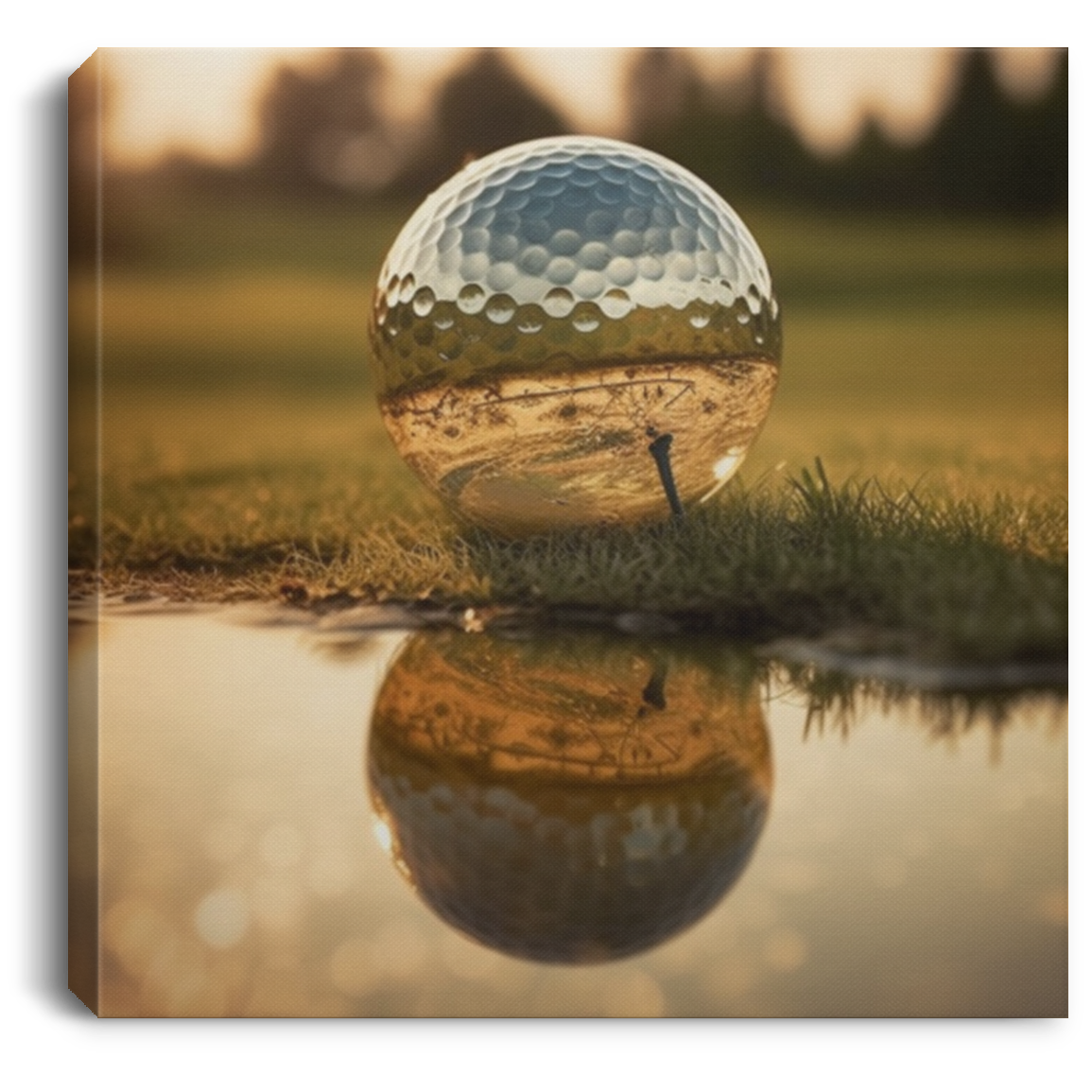 Golf Ball #5. Custom Artwork by Art "Artichoke" Alvarez. Square Canvass