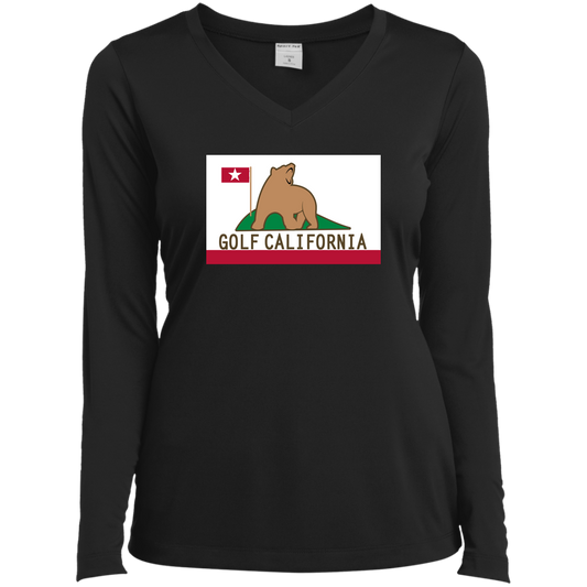 OPG Custom Design #14. Golf California. Ladies’ Long Sleeve Performance V-Neck Tee