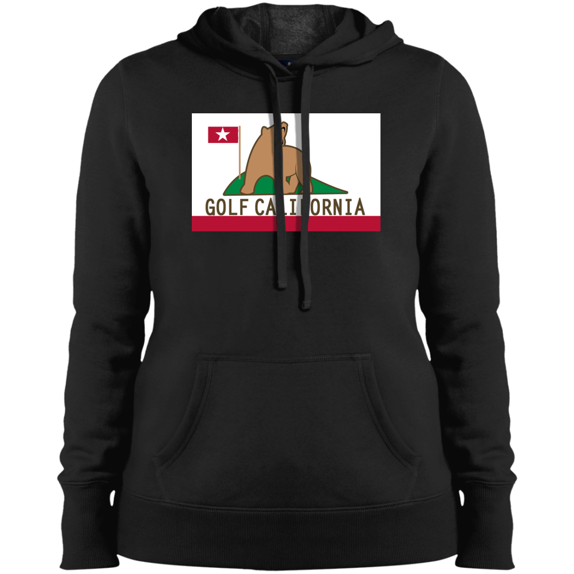 OPG Custom Design #14. Golf California. California State Flag. Ladies' Pullover Hooded Sweatshirt