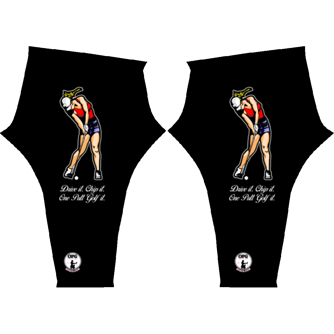 OPG Custom Design #9. Drive it. Chip it. One Putt Golf It. Golf So. Cal. All Over Print Leggings