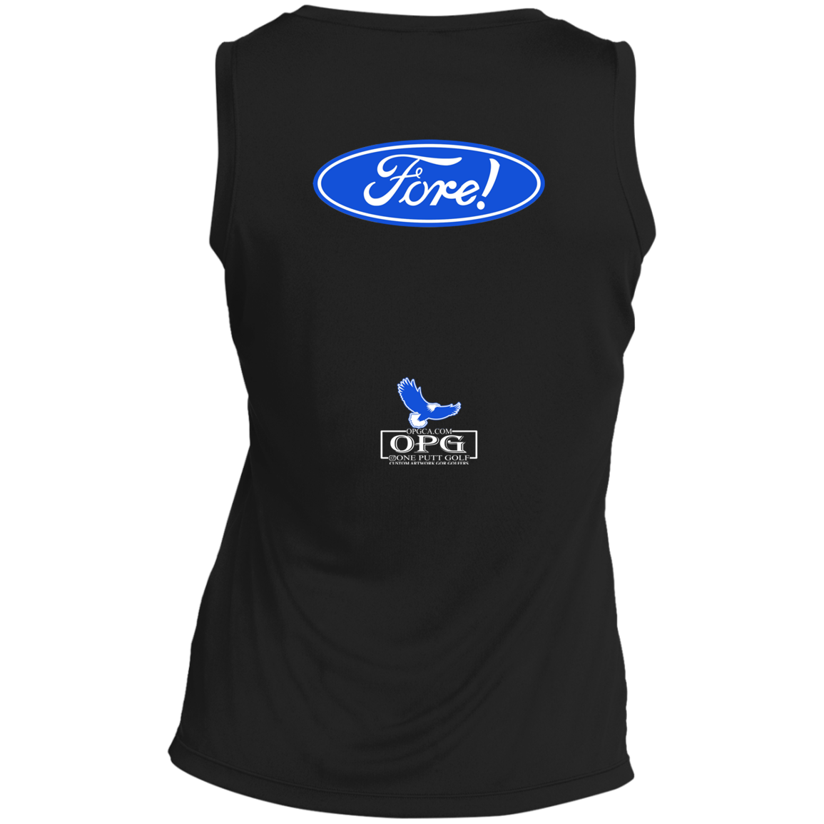 OPG Custom Design #11. Fore! Ford Parody. Ladies' Sleeveless V-Neck