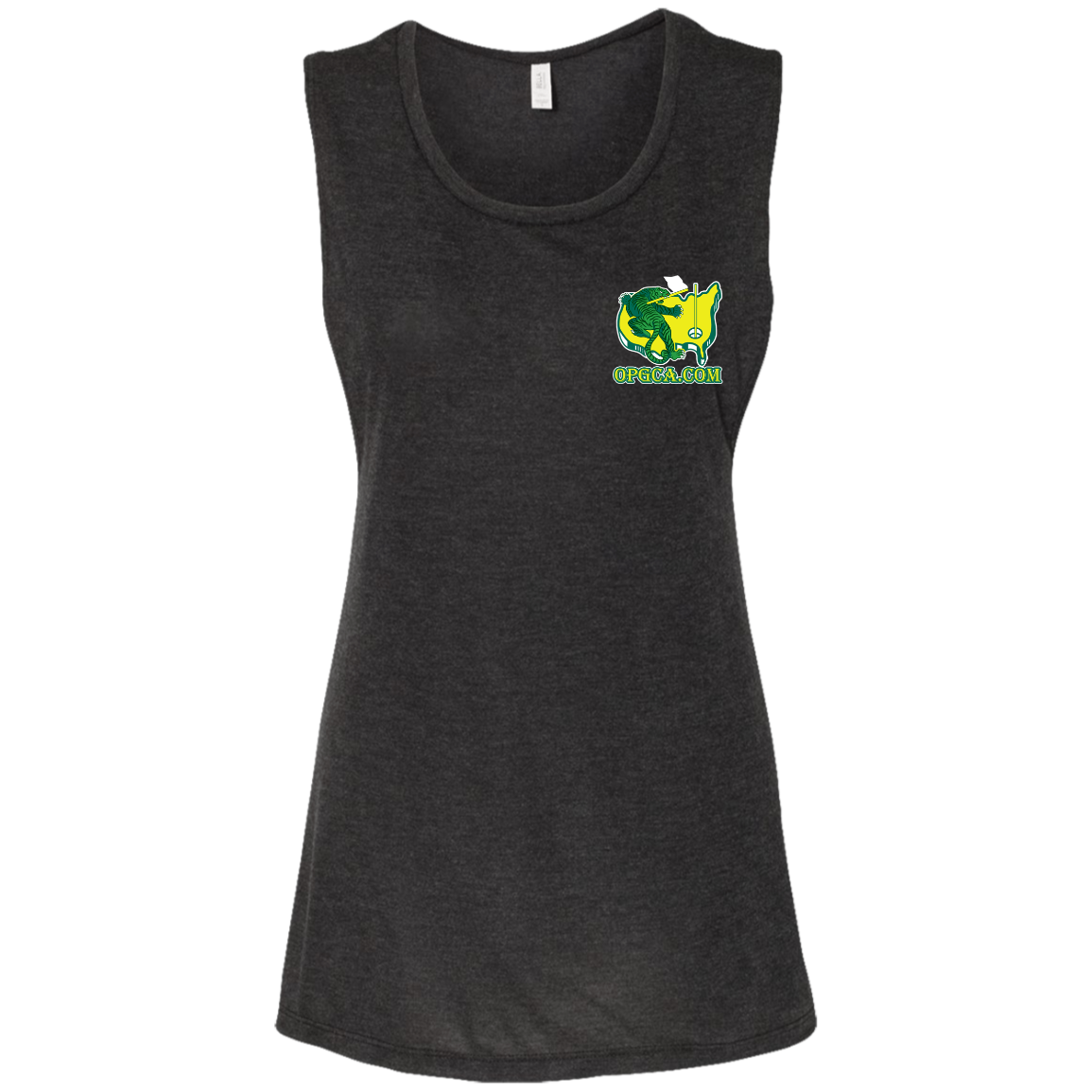 OPG Custom Design #26. Tiger Woods Fan Art. 2019 Master's Champion. Ladies' Flowy Muscle Tank