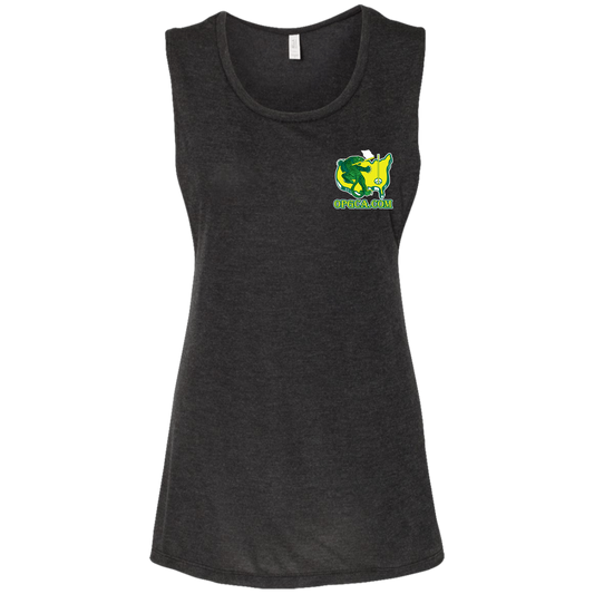 OPG Custom Design #26. Tiger Woods Fan Art. 2019 Master's Champion. Ladies' Flowy Muscle Tank