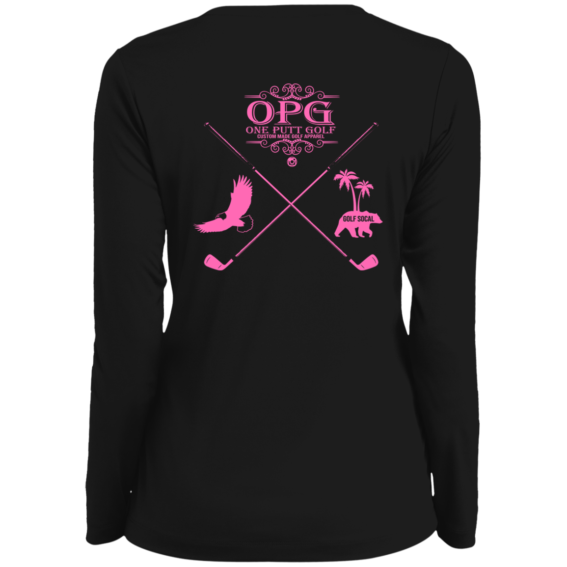 OPG Custom Design #8. Drive. Ladies' Moisture-Wicking Long Sleeve V-Neck Tee