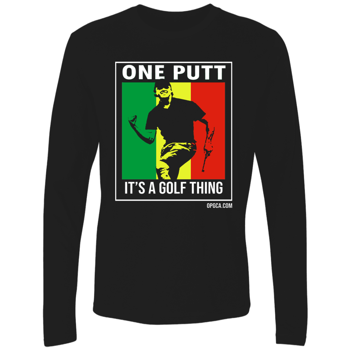 OPG Custom Design #22. One Putt / One Love Parody with Fan Art. Male Edition. Men's 100% Combed Ringspung Cotton