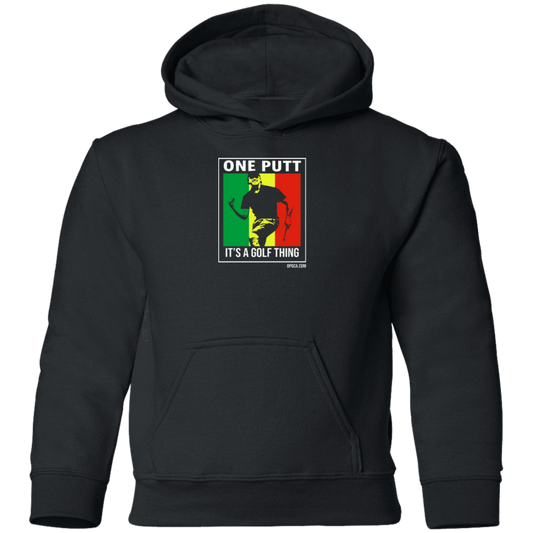 OPG Custom Design #22. One Putt / One Love Parody with Fan Art. Male Edition. Youth Pullover Hoodie