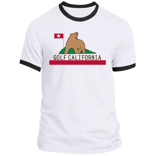 OPG Custom Design #14. Golf California. California State Flag. Ringer Tee