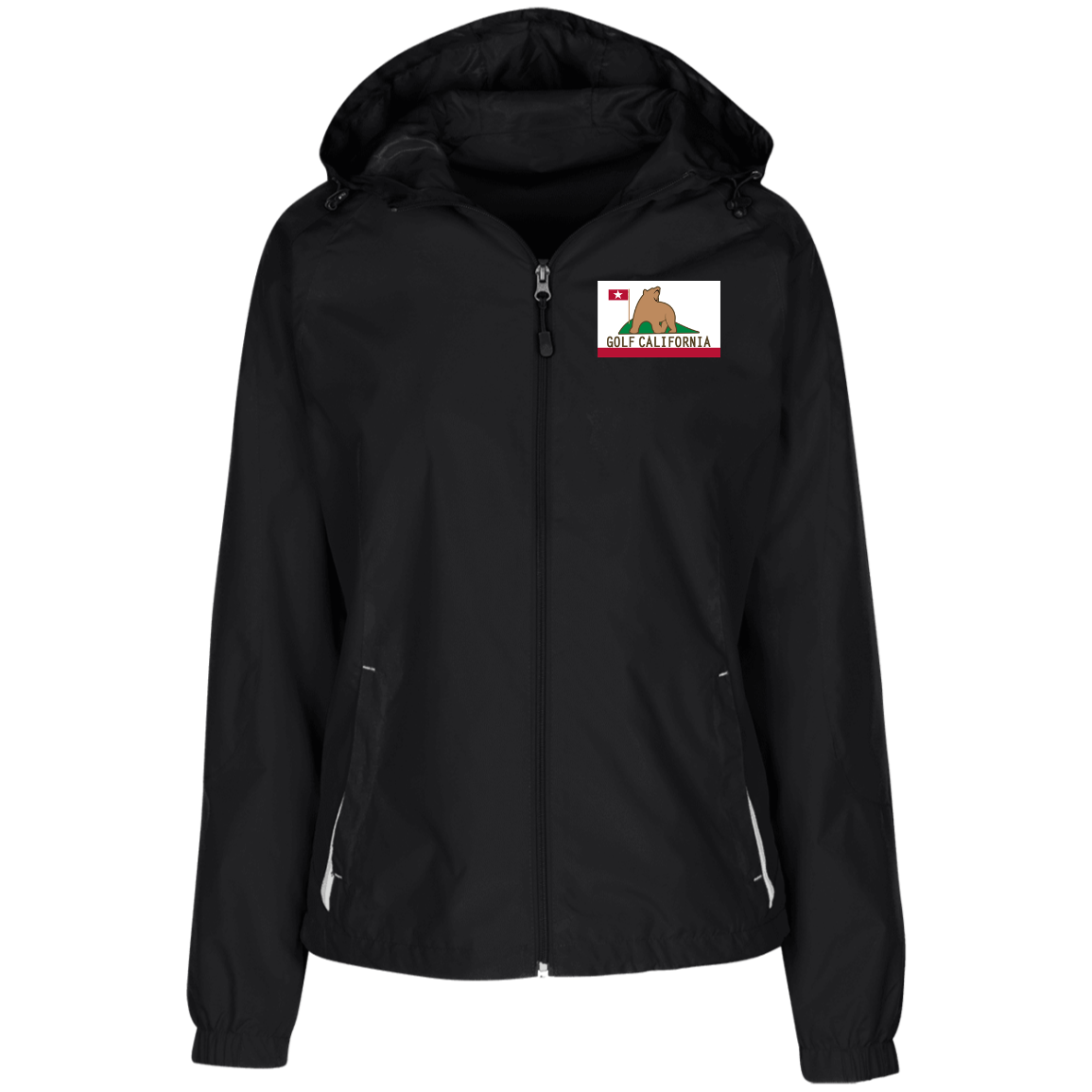 OPG Custom Design #14. Golf California. Ladies' Jersey-Lined Hooded Windbreaker