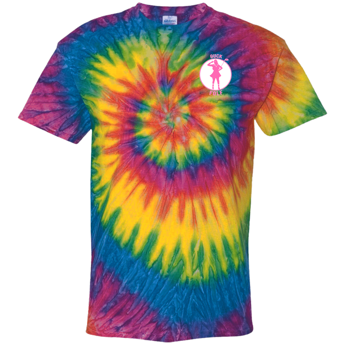 OPG Custom Design #19. GUCK FOLF. Female Edition. Youth Tie Dye T-Shirt