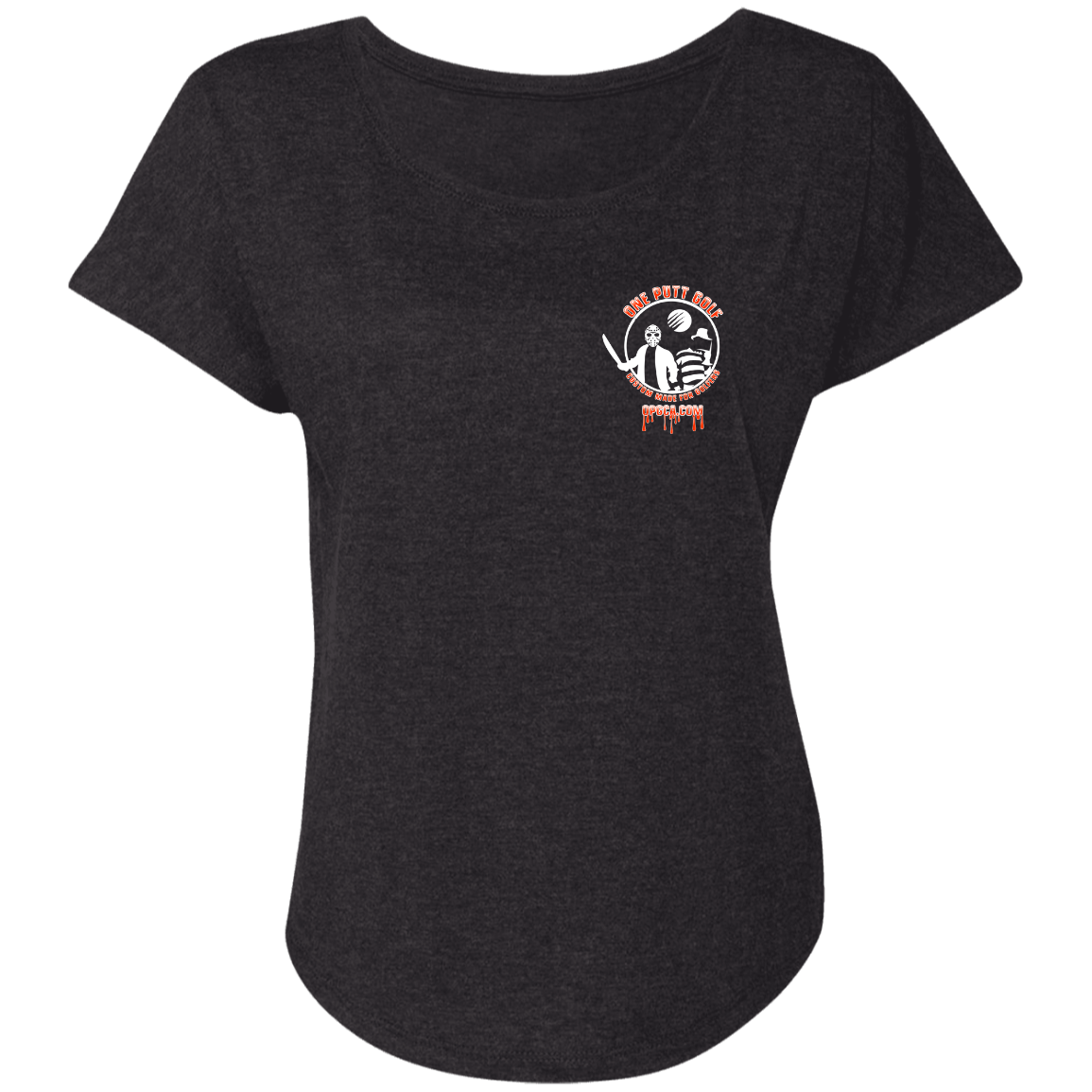 OPG Custom Design #23. Hack N Slice Golf. Freddy and Jason Fan Art. Ladies' Triblend Dolman Sleeve