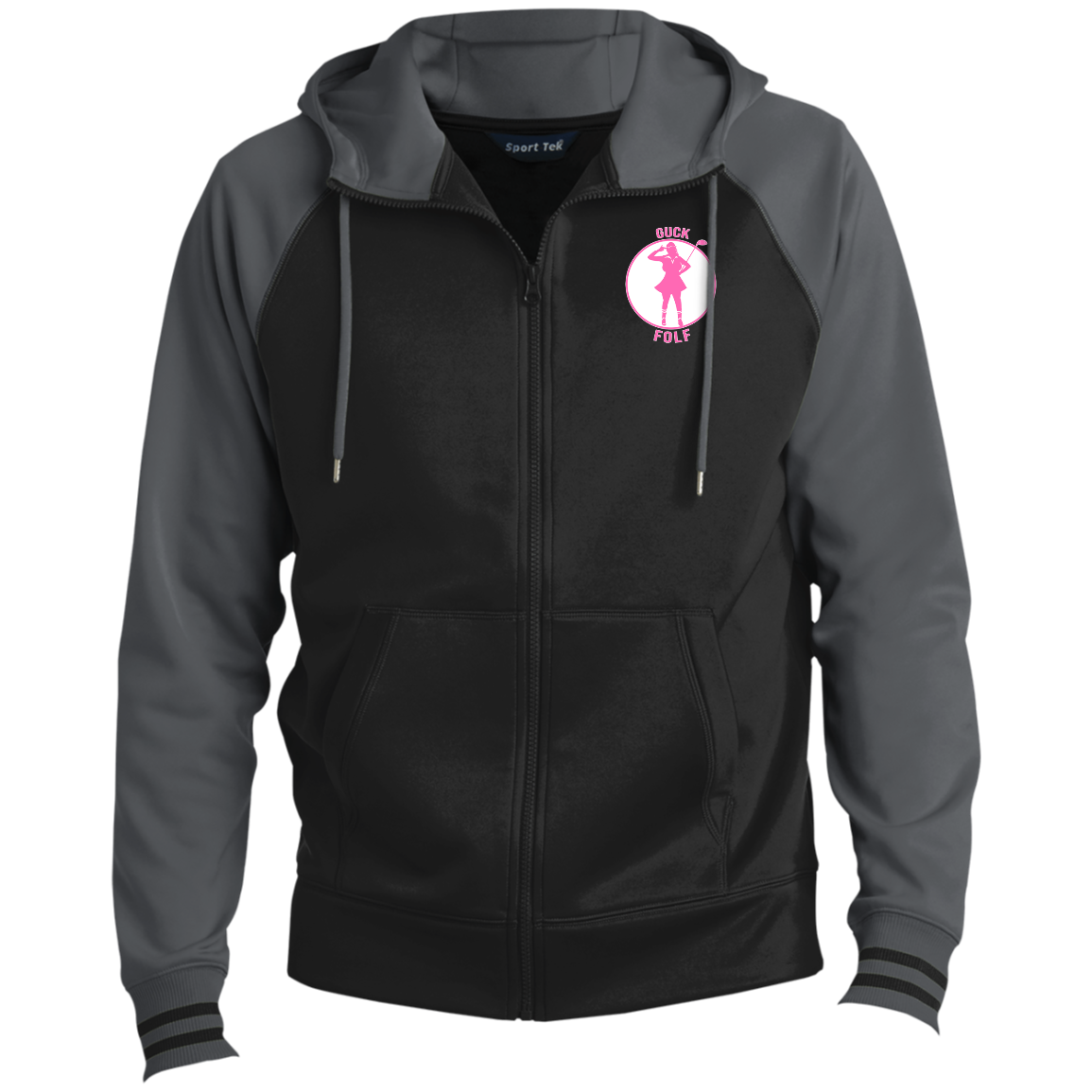 OPG Custom Design #19. GUCK FOLF. Female Edition. Sport-Wick® Full-Zip Hooded Jacket