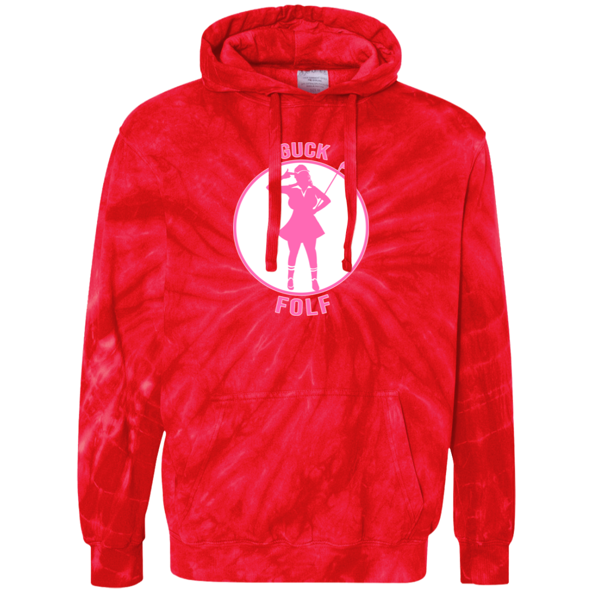 OPG Custom Design #19. GUCK FOLF. Female Edition. Tie-Dyed Pullover Hoodie