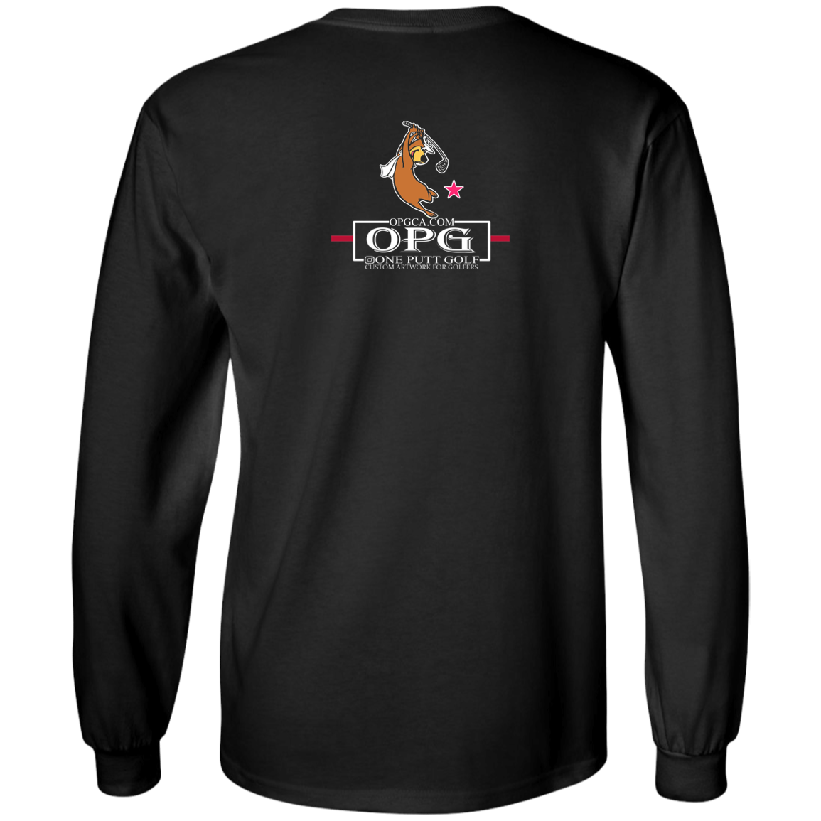 OPG Custom Design #15. Golf Southern California with Yogi Bear Fan Art. 100% Cotton Long Sleeve T-Shirt