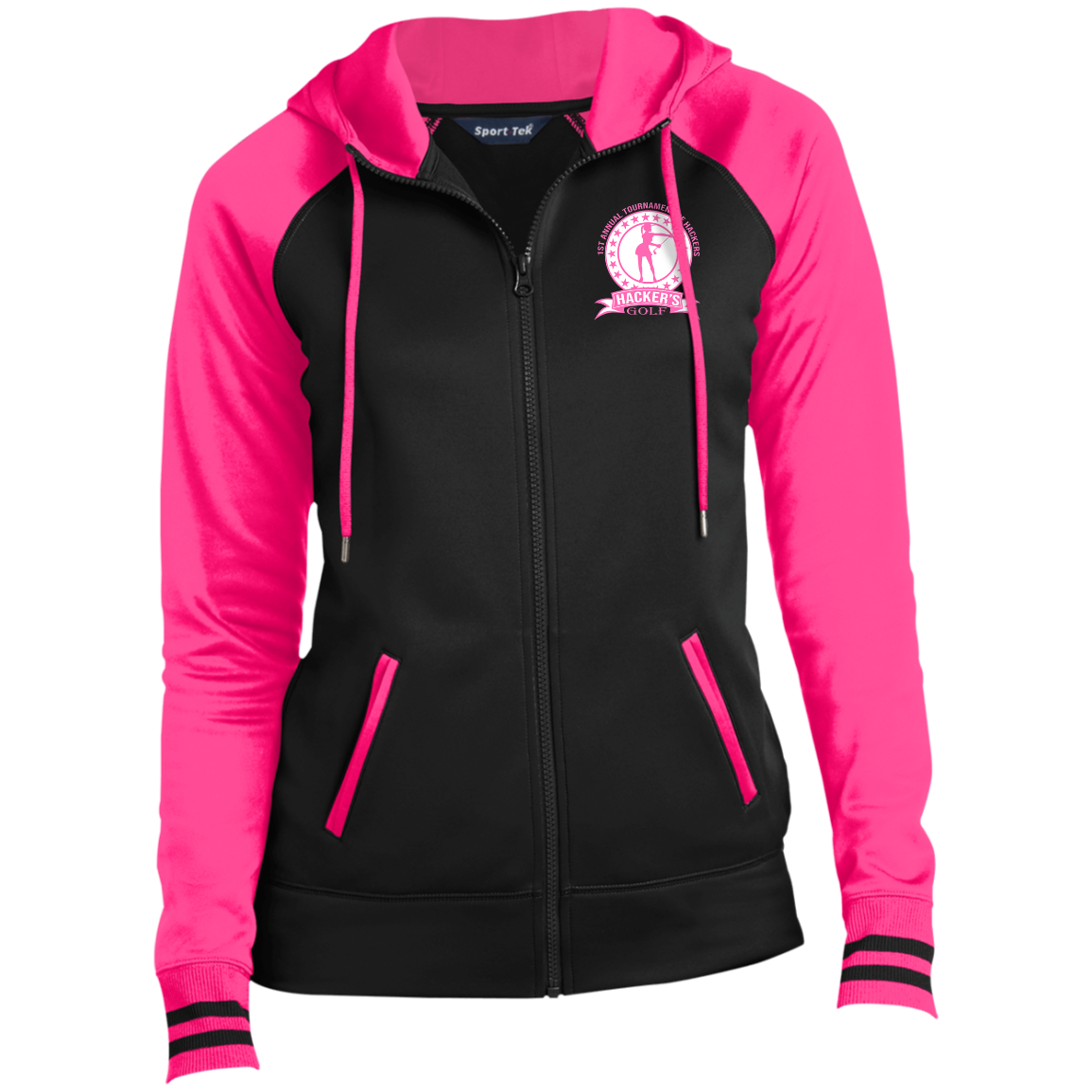 ZZZ#20 OPG Custom Design. 1st Annual Hackers Golf Tournament. Ladies Edition. Ladies' Sport-Wick® Full-Zip Hooded Jacket