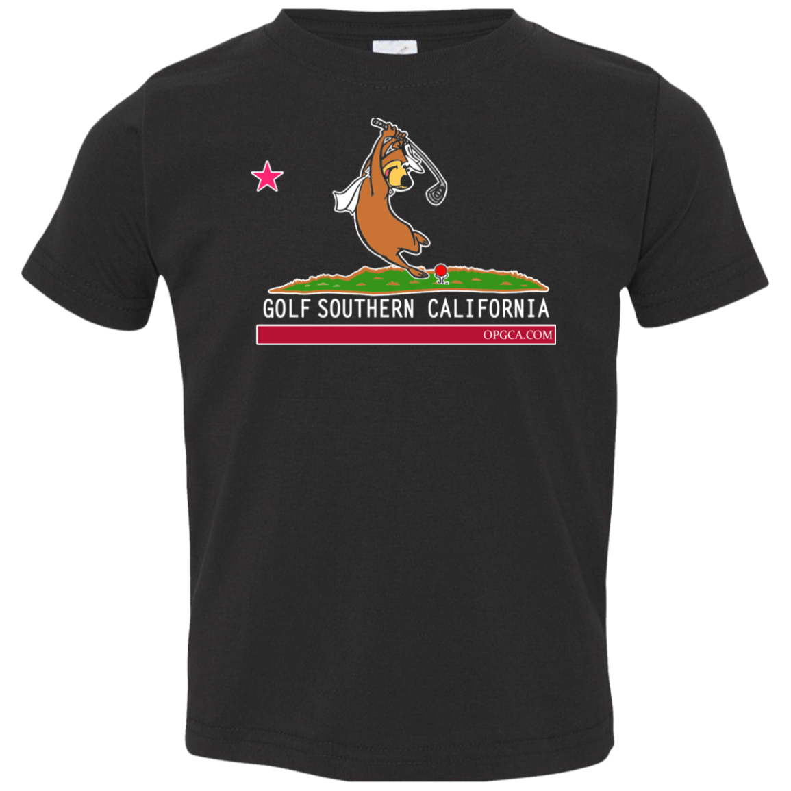 OPG Custom Design #15. Golf Southern California with Yogi Bear Fan Art. Toddlers' Cotton T-Shirt