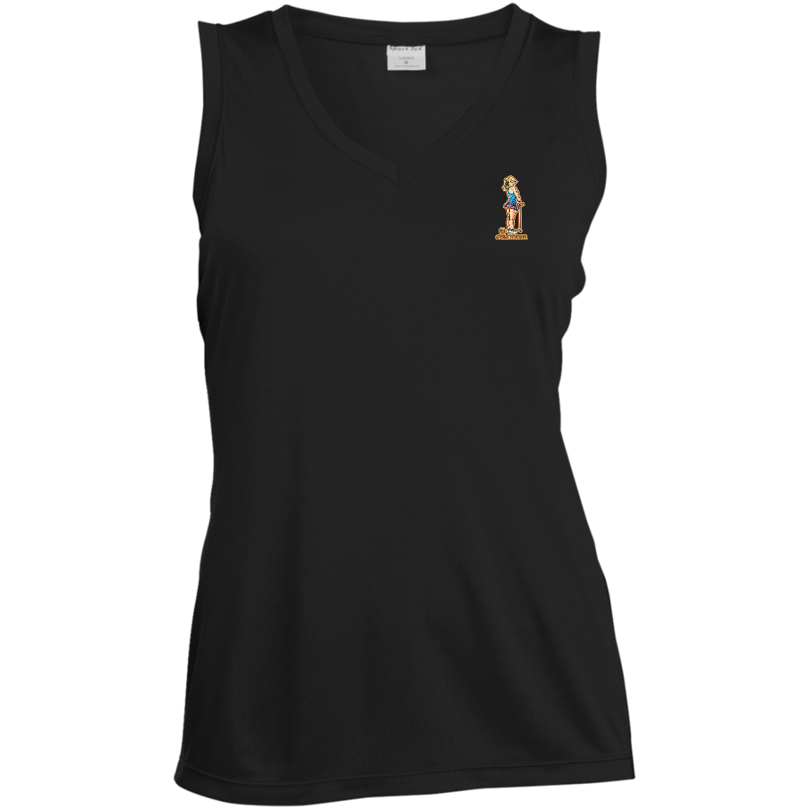 OPG Custom Design #28. Drive it. Chip it. One Putt golf it. Ladies' Sleeveless V-Neck