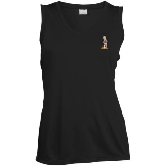 OPG Custom Design #28. Drive it. Chip it. One Putt golf it. Ladies' Sleeveless V-Neck