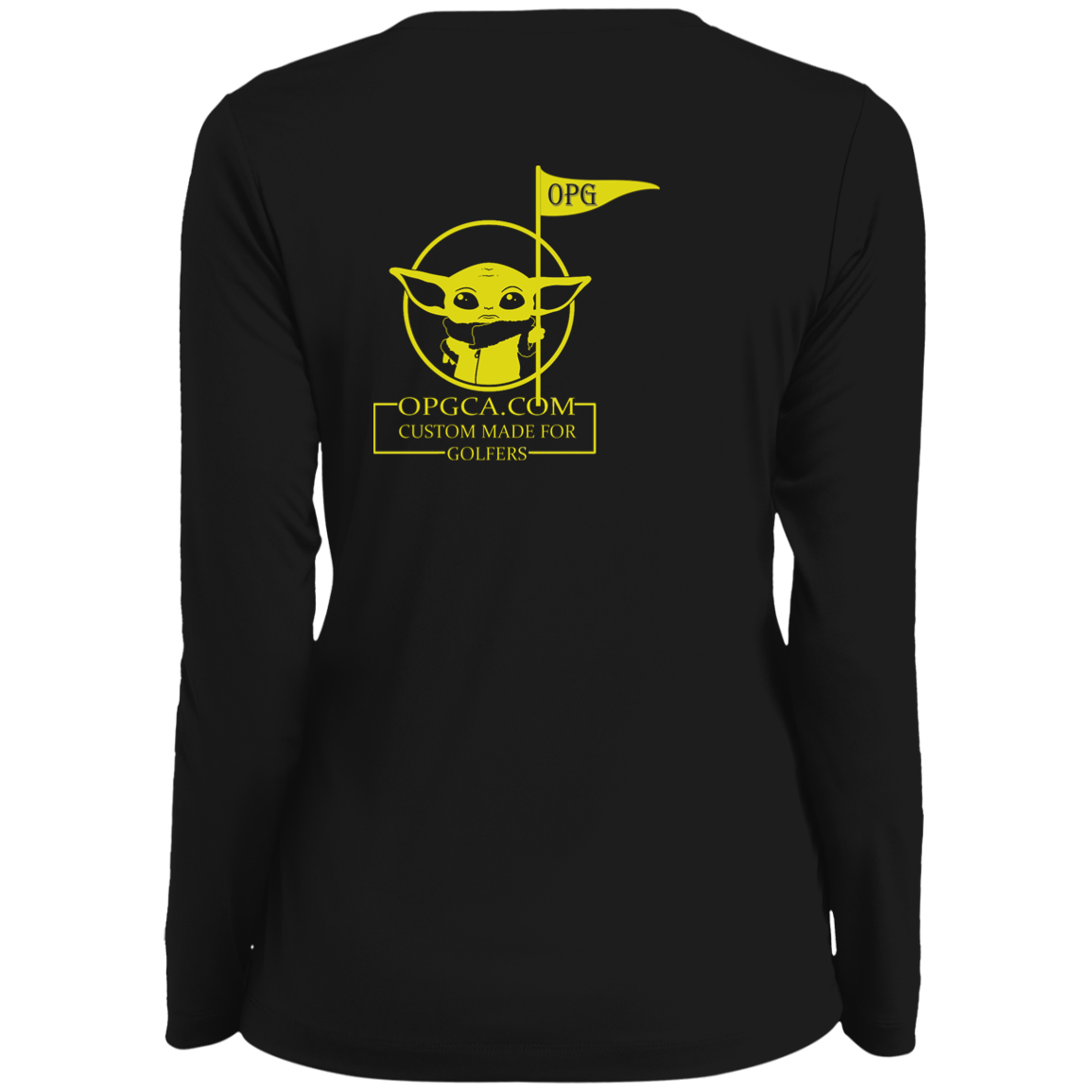 OPG Custom Design #21. May the course be with you. Parody / Fan Art. Ladies' Moisture-Wicking Long Sleeve V-Neck Tee