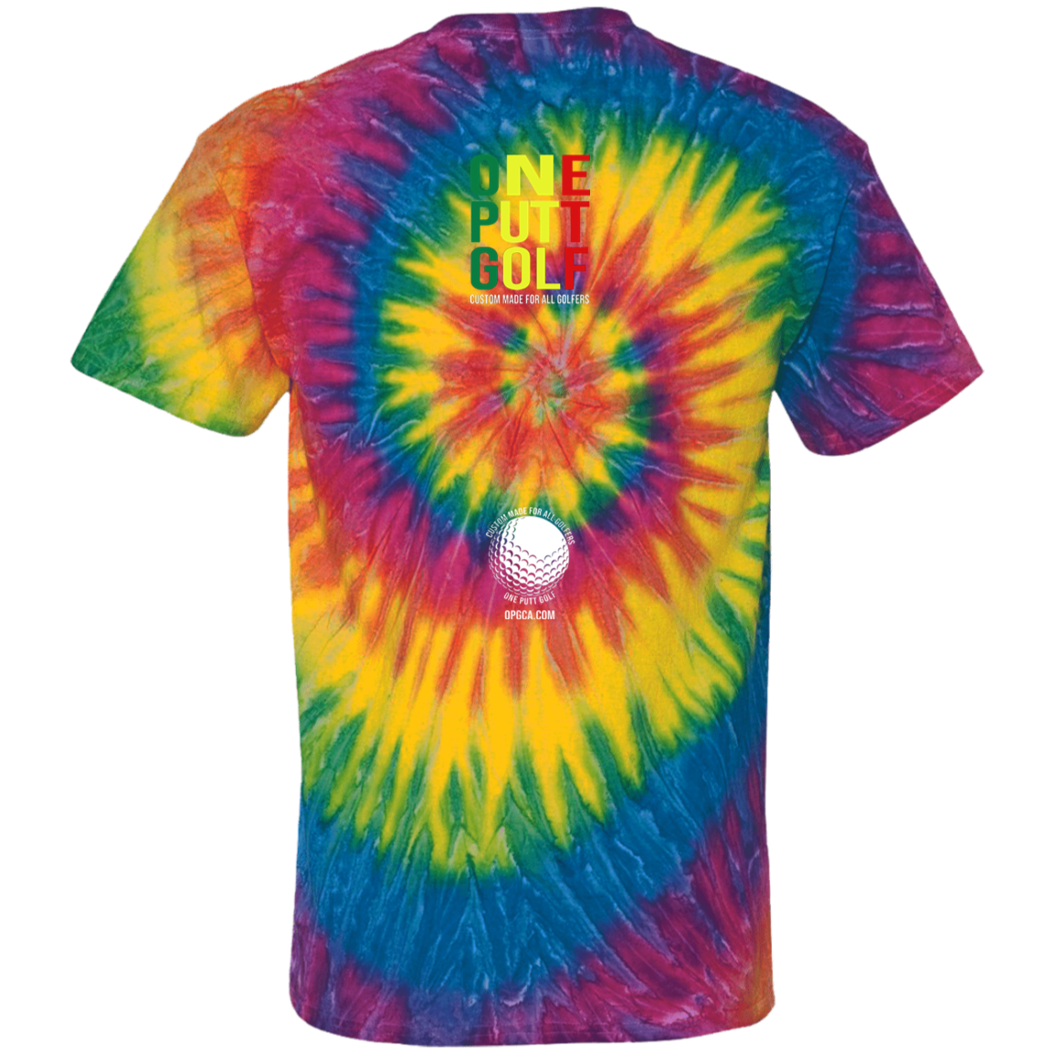 OPG Custom Design #22. One Putt / One Love Parody with Fan Art. Male Edition. Youth Tie Dye T-Shirt