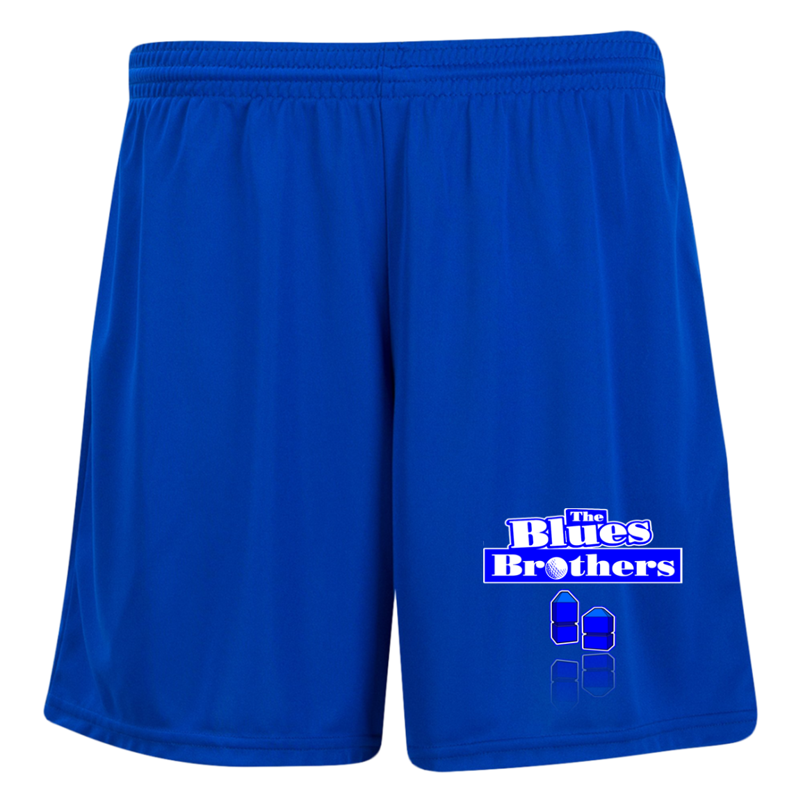 OPG Custom Design #3. Blue Tees Blues Brothers Fan Art. Ladies' Moisture-Wicking 7 inch Inseam Training Shorts