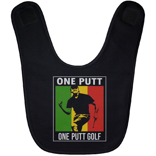 OPG Custom Design #22. One Putt. Bob Marley One Love Parody. Men's Edition. Baby Bib