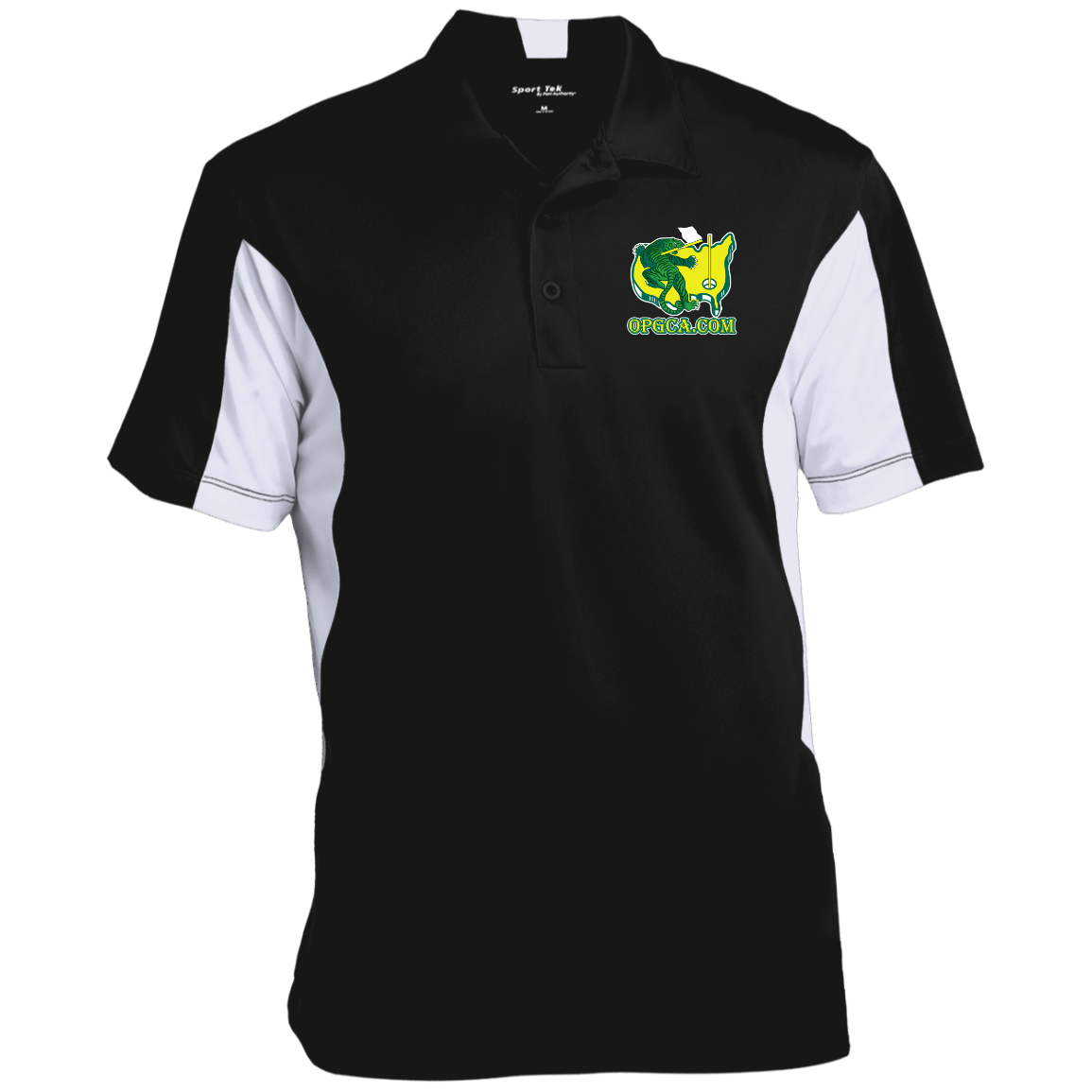 OPG Custom Design #26. Tiger Woods Fan Art. 2019 Master's Champion. Men's Colorblock Performance Polo