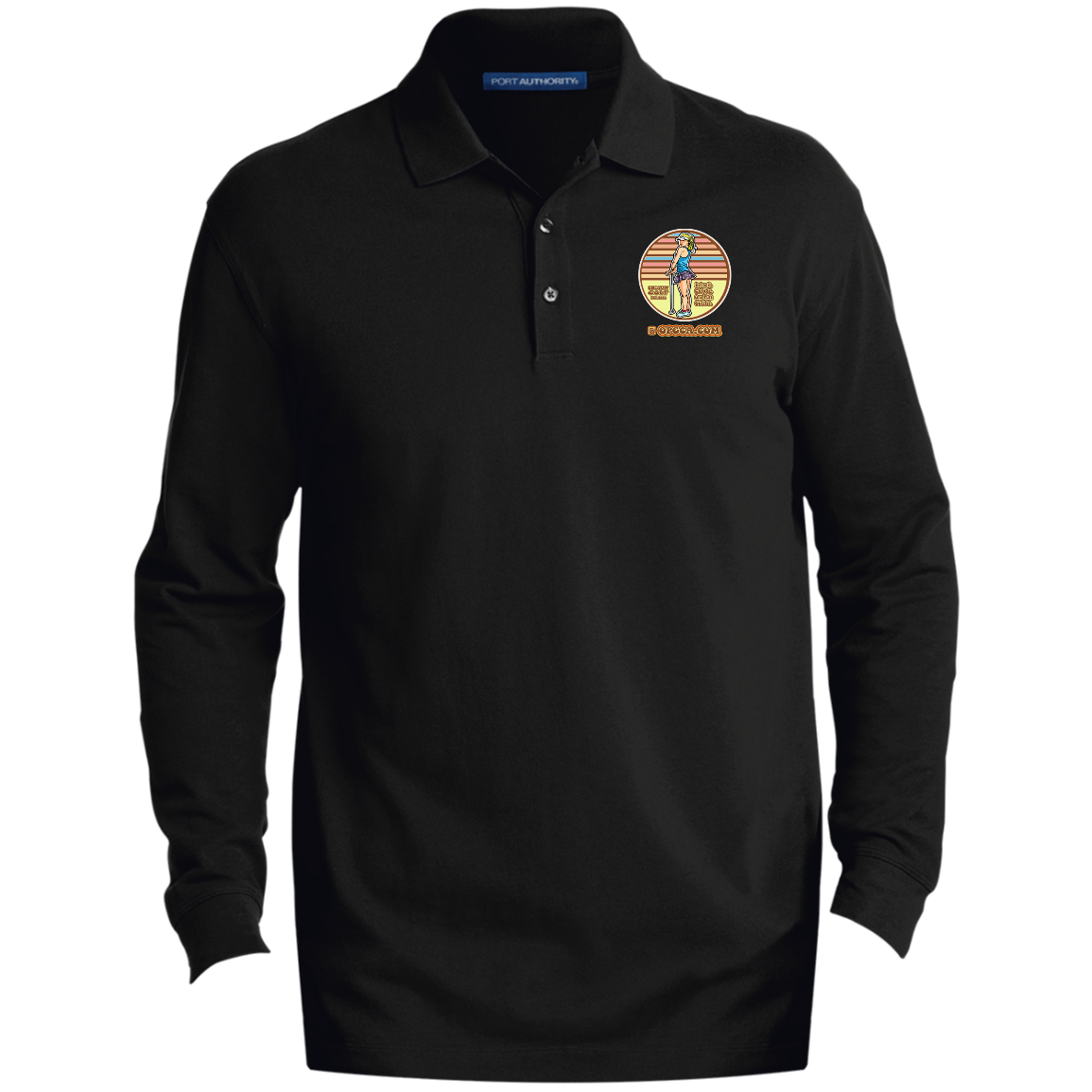 OPG Custom Design #28. Drive it. Chip it. One Putt golf it. EZCotton™ Long Sleeve Polo