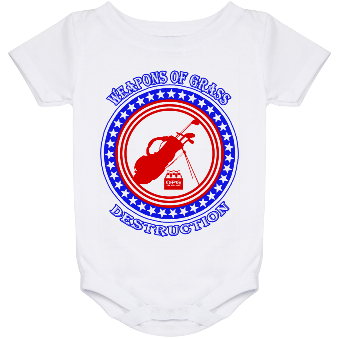 OPG Custom Design #18. Weapons of Grass Destruction. Baby Onesie 24 Month