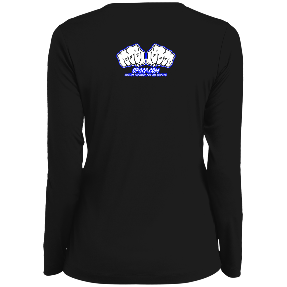 OPG Custom Design #3. Blue Tees Blues Brothers Fan Art. Ladies' Moisture-Wicking Long Sleeve V-Neck Tee