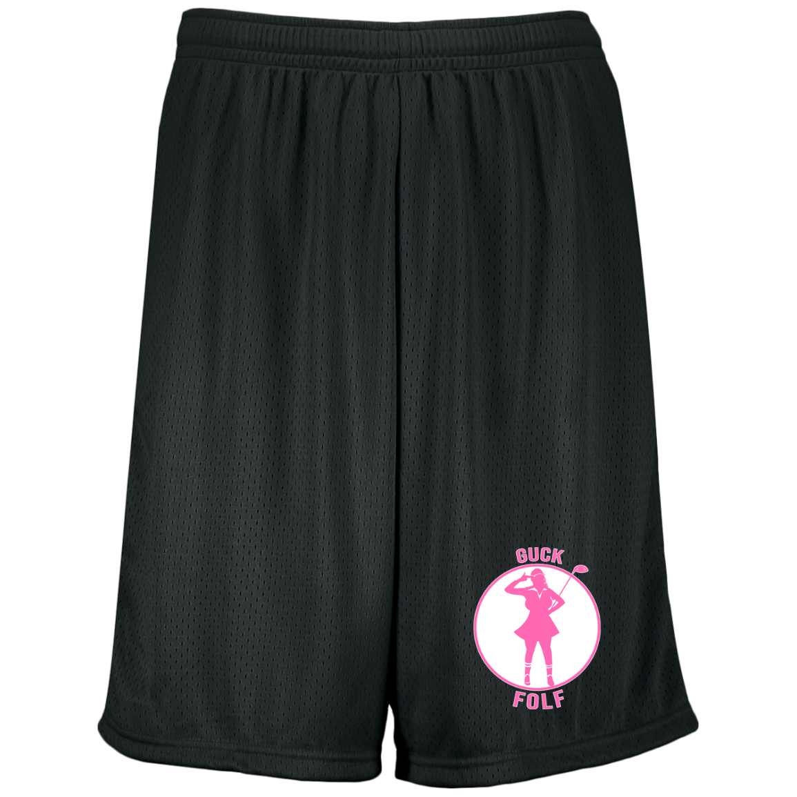 OPG Custom Design #19. GUCK FOLF. Female Edition. Moisture-Wicking 9 inch Inseam Mesh Shorts