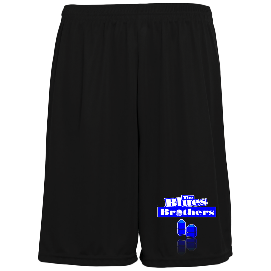 OPG Custom Design #3. Blue Tees Blues Brothers Fan Art. 100% Polyester Training Shorts w/Pockets