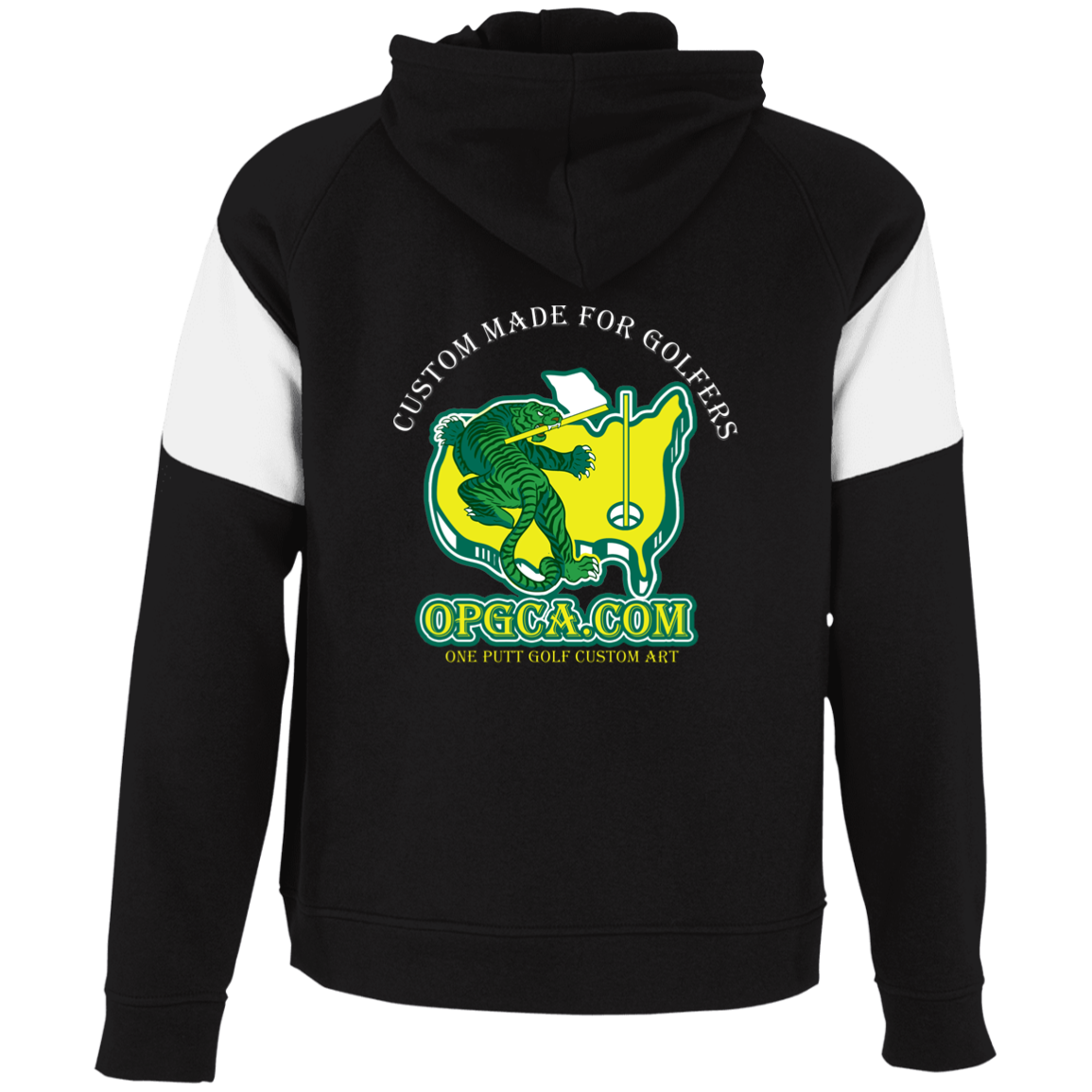 ZZZ#26 OPG Custom Designs. Tiger's Back. Youth Athletic Colorblock Fleece Hoodie