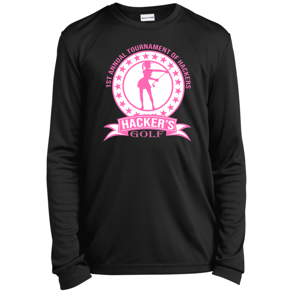 ZZZ#20 OPG Custom Design. 1st Annual Hackers Golf Tournament. Ladies Edition. Youth 100% Polyester Long Sleeve Tee