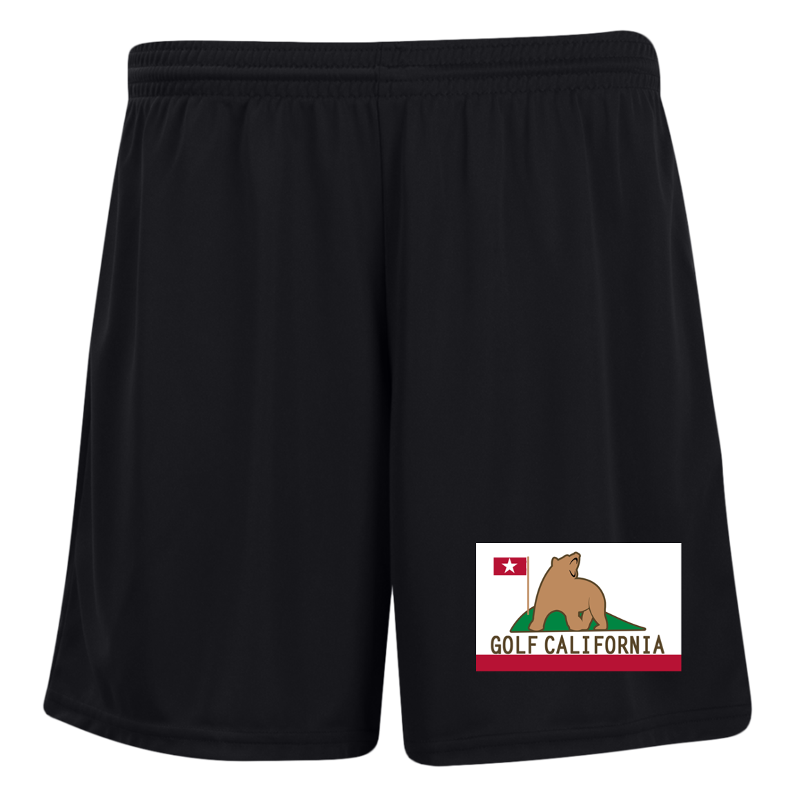 OPG Custom Design #14. Golf California. Ladies' Moisture-Wicking 7 inch Inseam Training Shorts