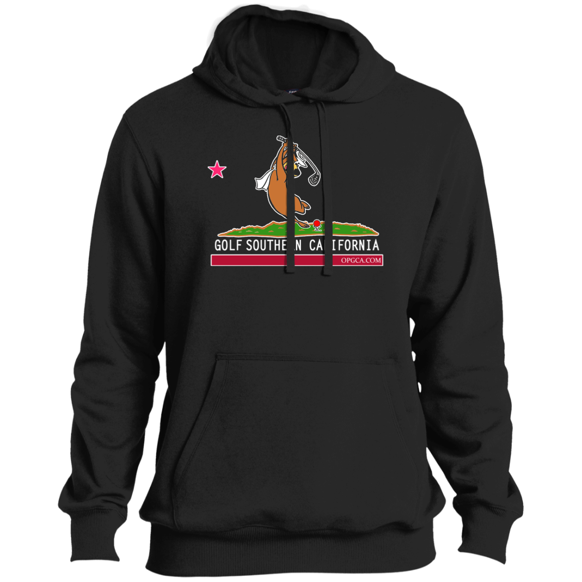 OPG Custom Design #15. Golf Southern California with Yogi Bear Fan Art. Tall Pullover Hoodie