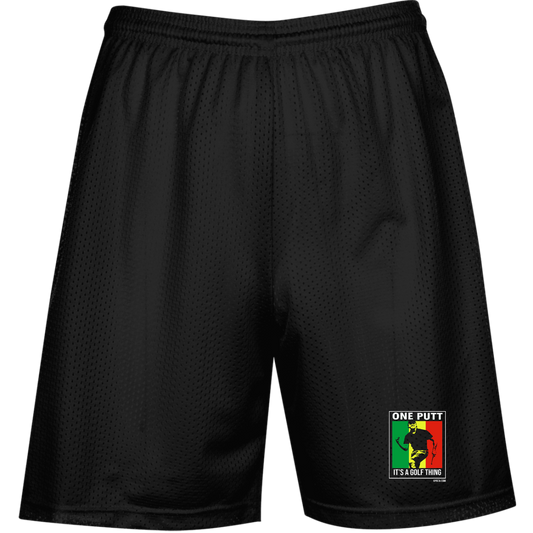 OPG Custom Design #22. One Putt / One Love Parody with Fan Art. Male Edition. Performance Mesh Shorts