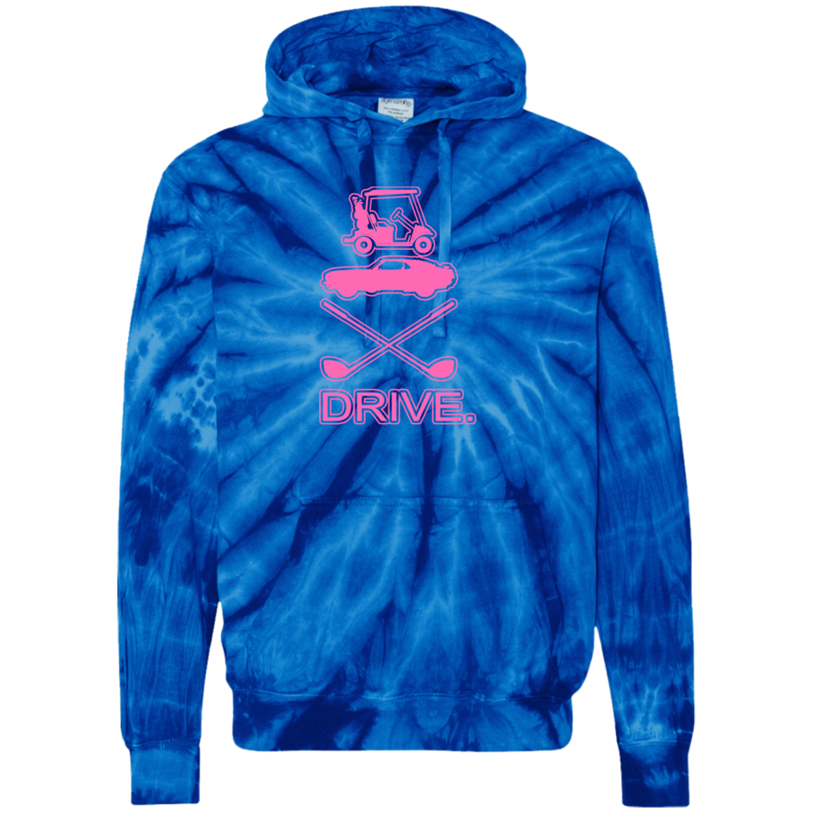 OPG Custom Design #8. Drive. Unisex Tie-Dyed Pullover Hoodie