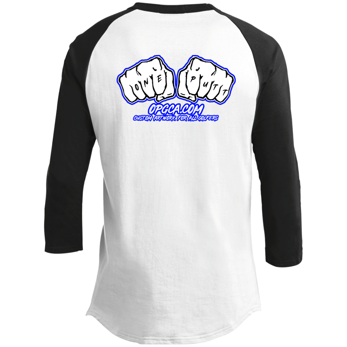 OPG Custom Design #3. Blue Tees Blues Brothers Fan Art. 3/4 Raglan Sleeve Shirt 100% Ringspun Combed Cotton