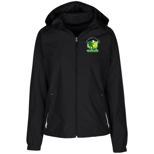 OPG Custom Design #26. Tiger Woods Fan Art. 2019 Master's Champion. Ladies' Jersey-Lined Hooded Windbreaker