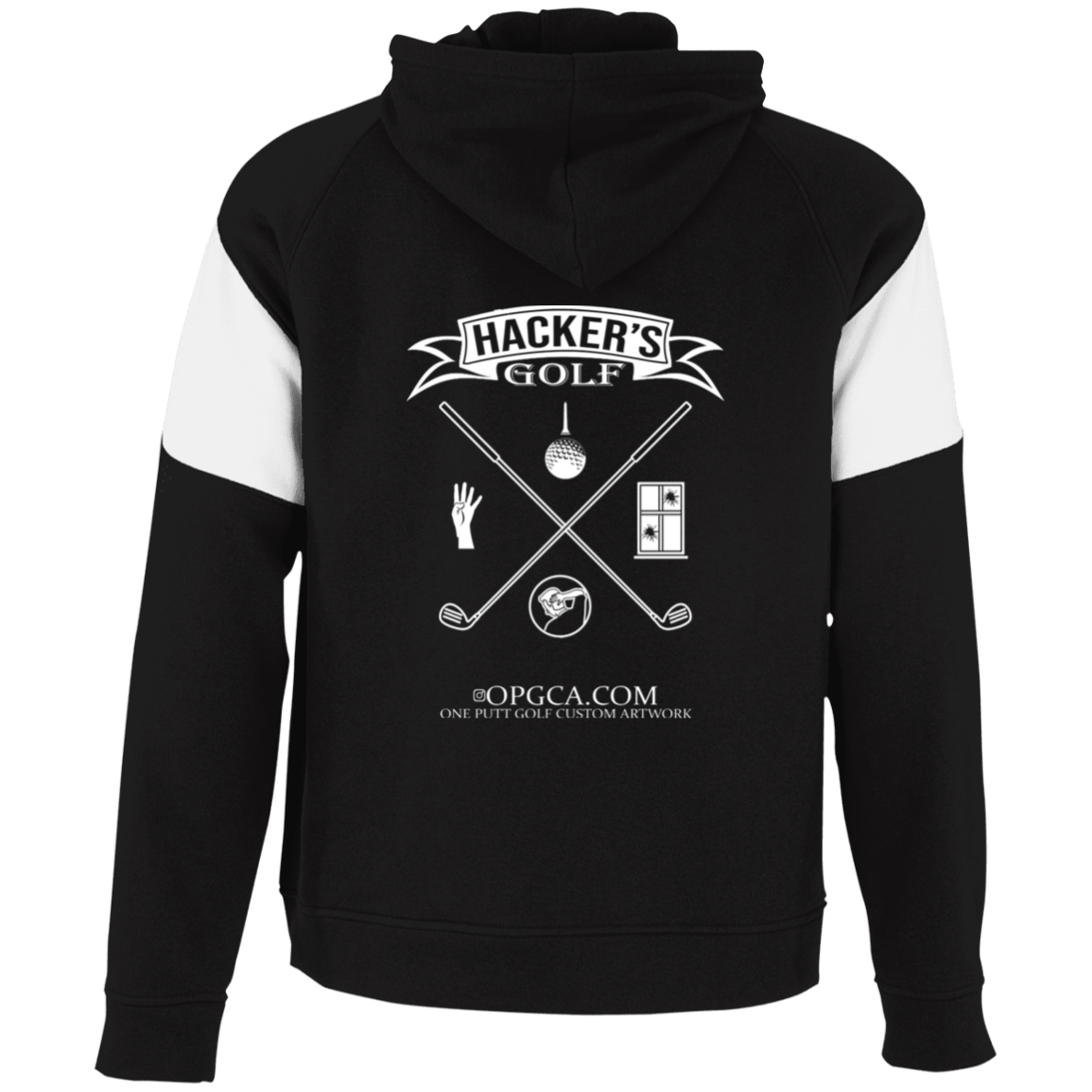 OPG Custom Design #20. 1st Annual Hackers Golf Tournament. Youth Athletic Colorblock Fleece Hoodie