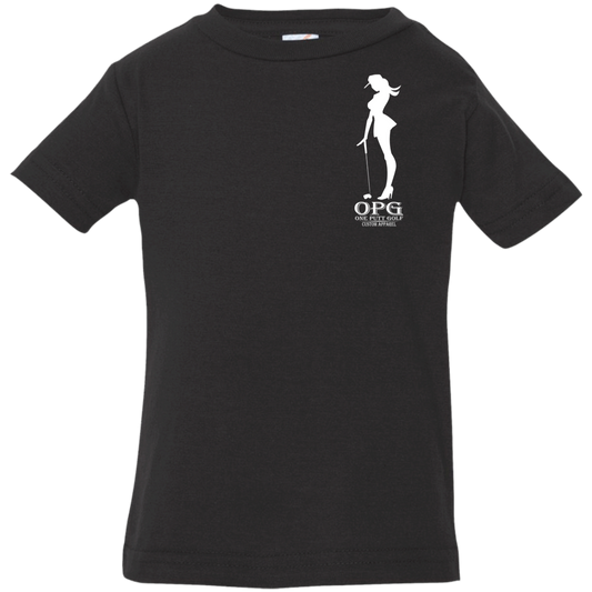 OPG Custom Design #10. Lady on Front / Flag Pole Dancer On Back. Infant Jersey T-Shirt