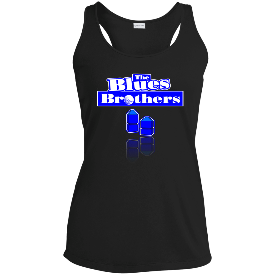 OPG Custom Design #3. Blue Tees Blues Brothers Fan Art. Ladies' 100% Polyester Racerback Tank