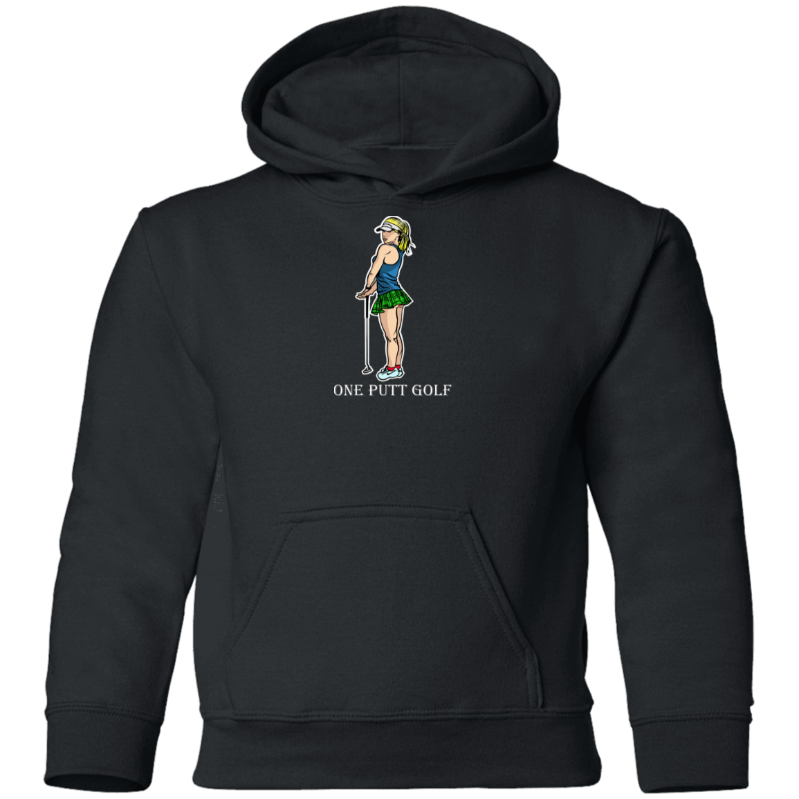 OPG Custom Design 28. One Putt Golf Girl. Youth Hoodie