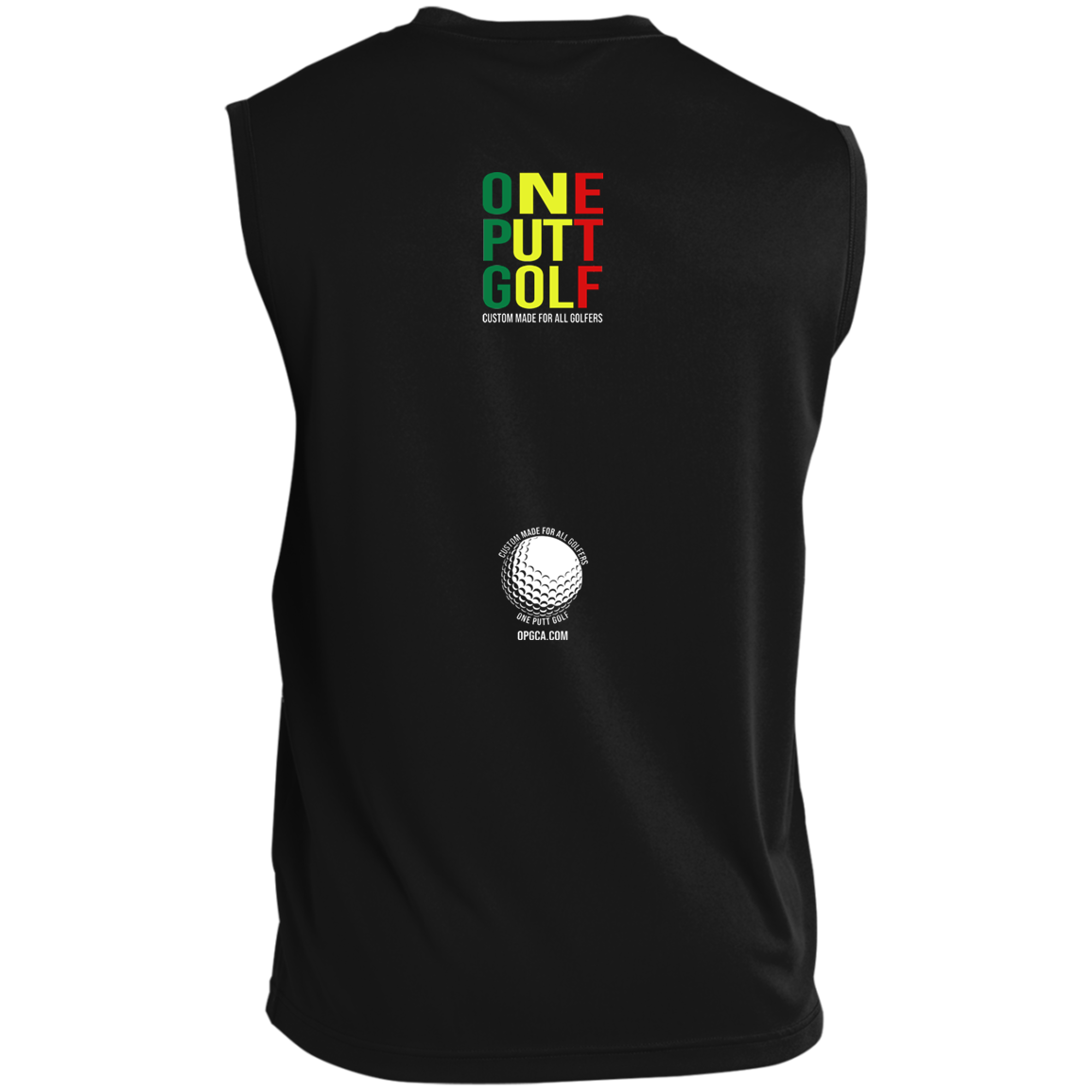 OPG Custom Design #22. One Putt / One Love Parody with Fan Art. Male Edition. Men’s Sleeveless