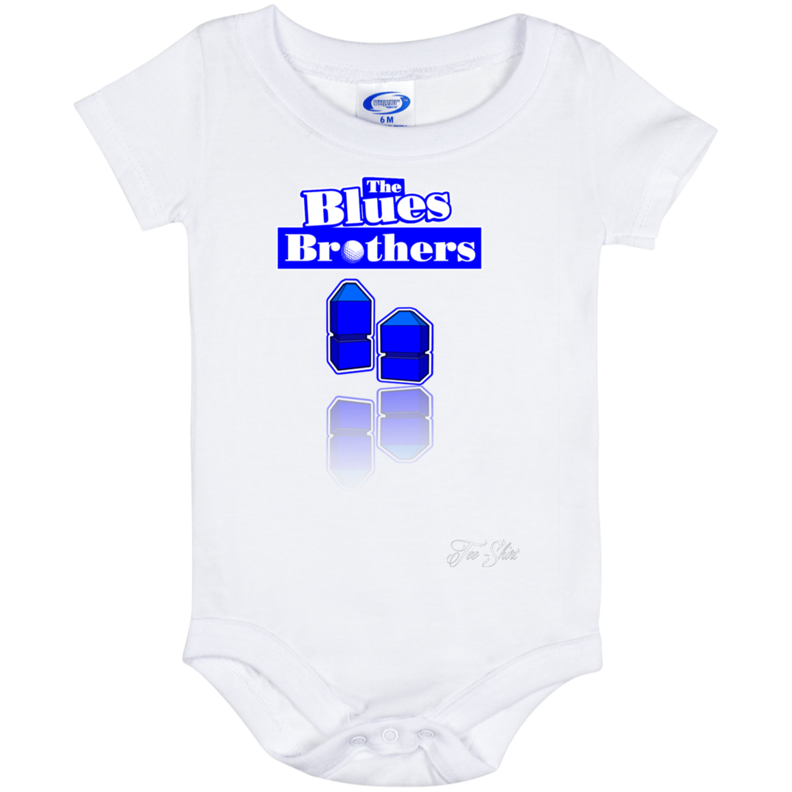 OPG Custom Design #3. Blue Tees Blues Brothers Fan Art. Baby Onesie 6 Month