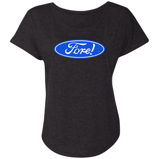 OPG Custom Design #11. Fore! Ford Parody. Ladies' Triblend Dolman Sleeve