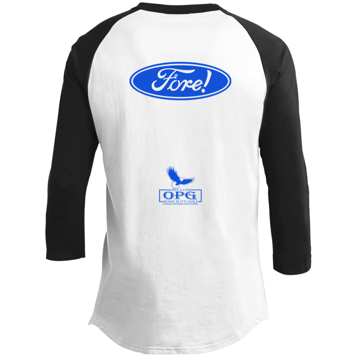 OPG Custom Design #11. Fore! Ford Parody. Youth 3/4 Raglan Sleeve Shirt